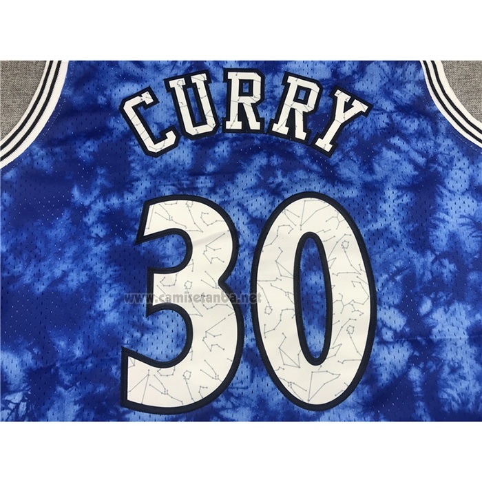 Camiseta Golden State Warriors Stephen Curry #30 Galaxy Azul